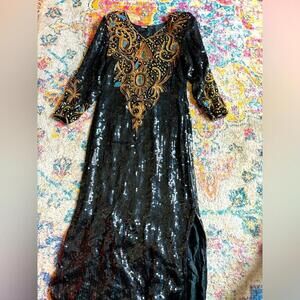 Vintage 1990s Sequin Beaded Cocktail wedding Gown